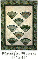 Beautiful Fan Quilt for Sale - Fanciful Flowers Quilt 44x78 Fanciful Flowers Quilt for Sale