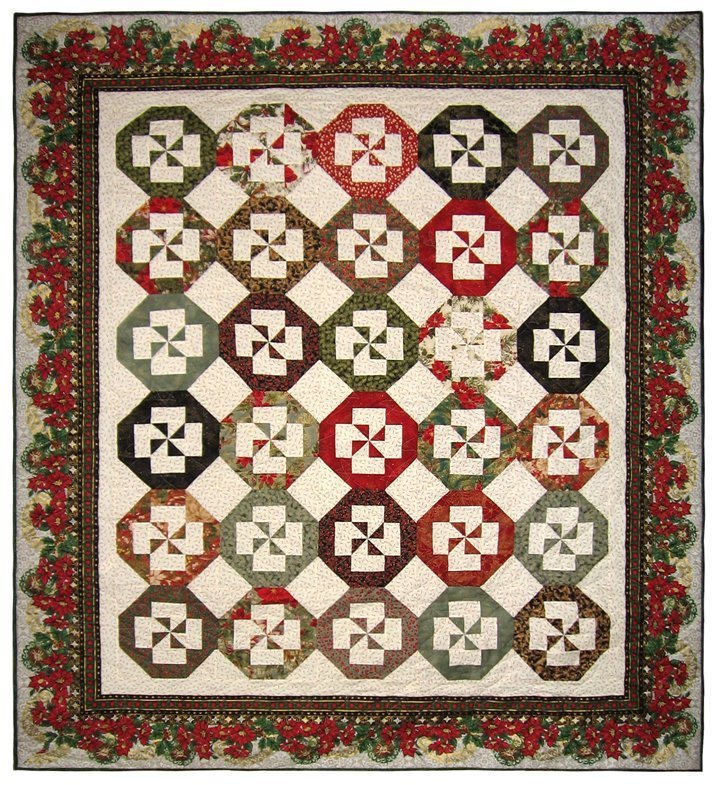 Christmas Orbs Quilt 83" x 92"