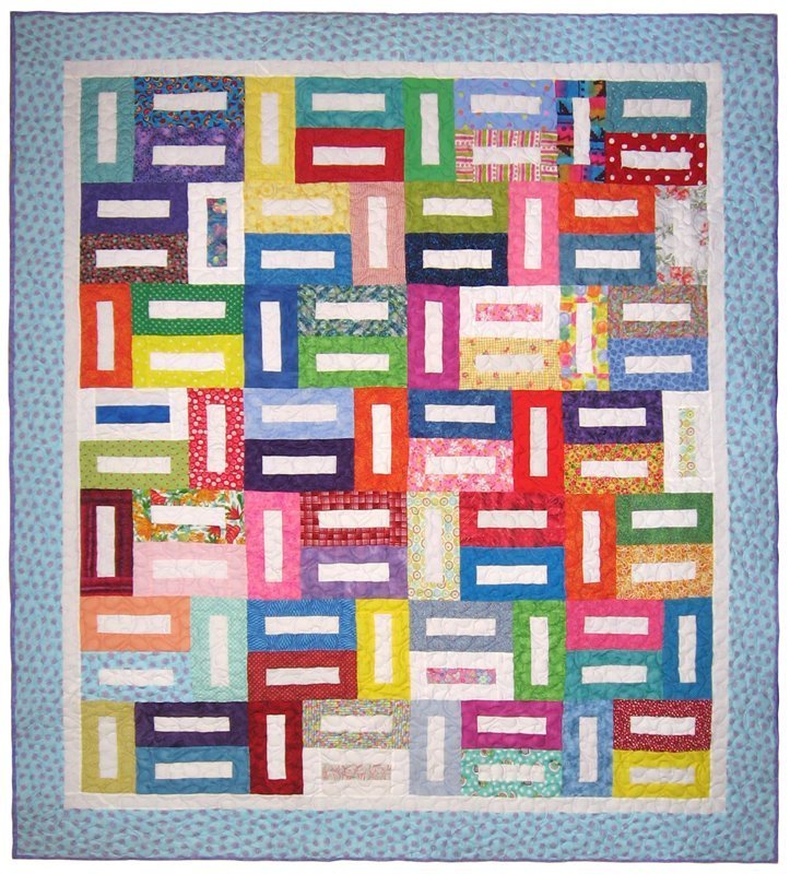 Walk Around the Block Quilt 88" x 98"