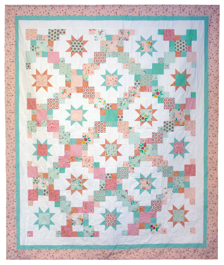 Kitty Cat Pink and Green Quilt