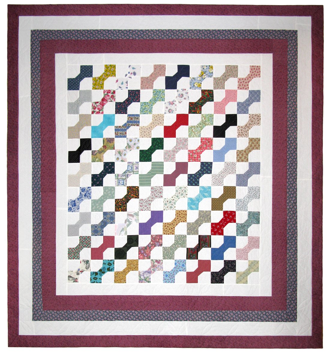 Plum Bowtie Quilt 90" x 96"