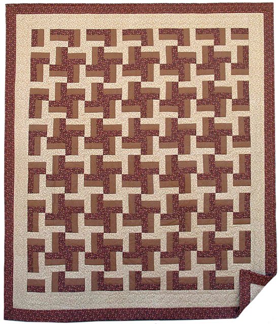 Chocolate Propeller Quilt - 94" x 104"